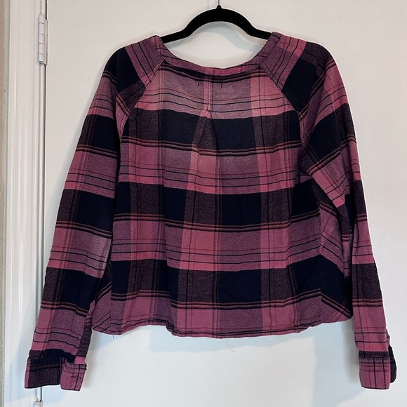 BDG Plaid Button Down Crop Shirt Size Large 100% Cotton - Picture 2 of 8